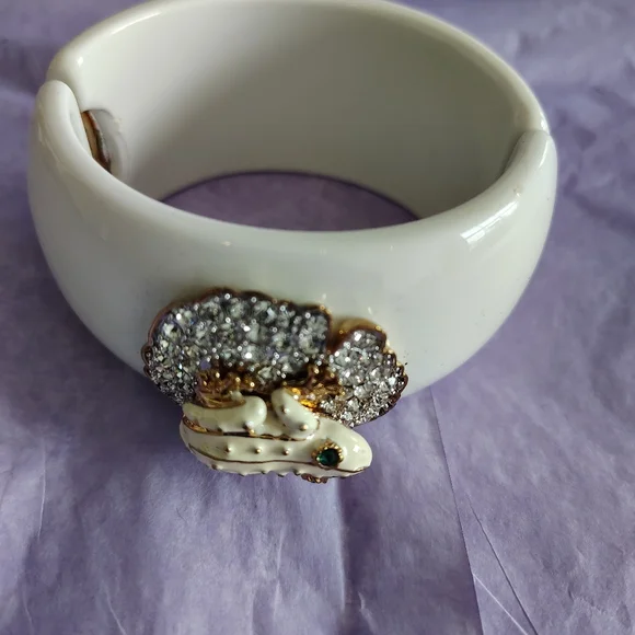 Real Collectibles By Adrienne Crystal Frog Cuff Bracelet - Picture 3 of 8